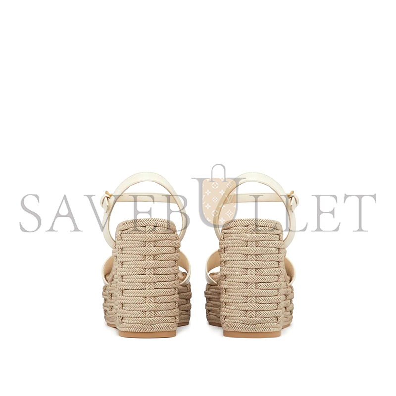 VALENTINO VLOGO CALFSKIN CUT-OUT WEDGE SANDAL 110MM 4W2S0IJ6SGB_B24