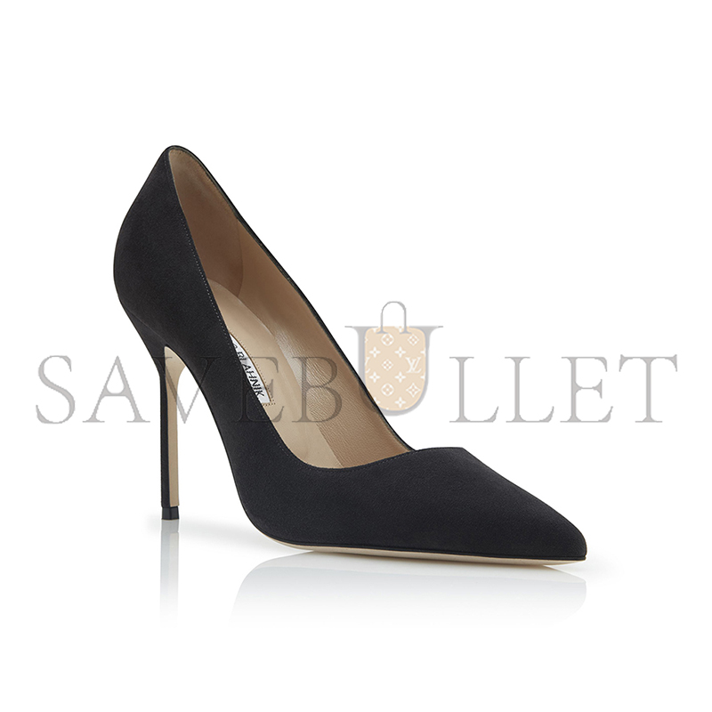 MANOLO BLAHNIK BB CHARCOAL BLACK POINTED TOE PUMPS 9XX-0417-0022
