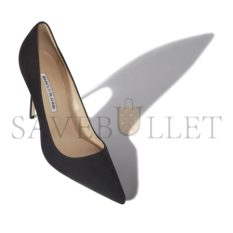 MANOLO BLAHNIK BB CHARCOAL BLACK POINTED TOE PUMPS 9XX-0417-0022