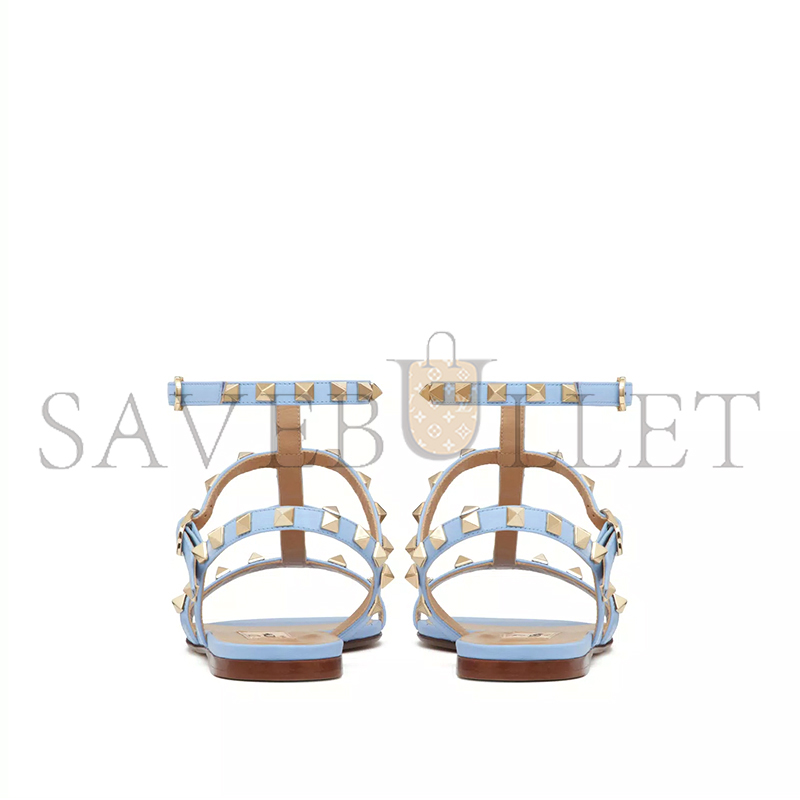 VALENTINO ROCKSTUD FLAT CALFSKIN SANDAL WITH STRAPS 4W2S0A05VOD_ZQW
