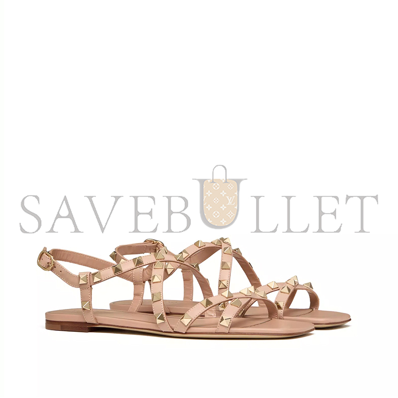 VALENTINO CALFSKIN ROCKSTUD SANDAL WITH STRAPS 5W2S0HR8VOD_GF9