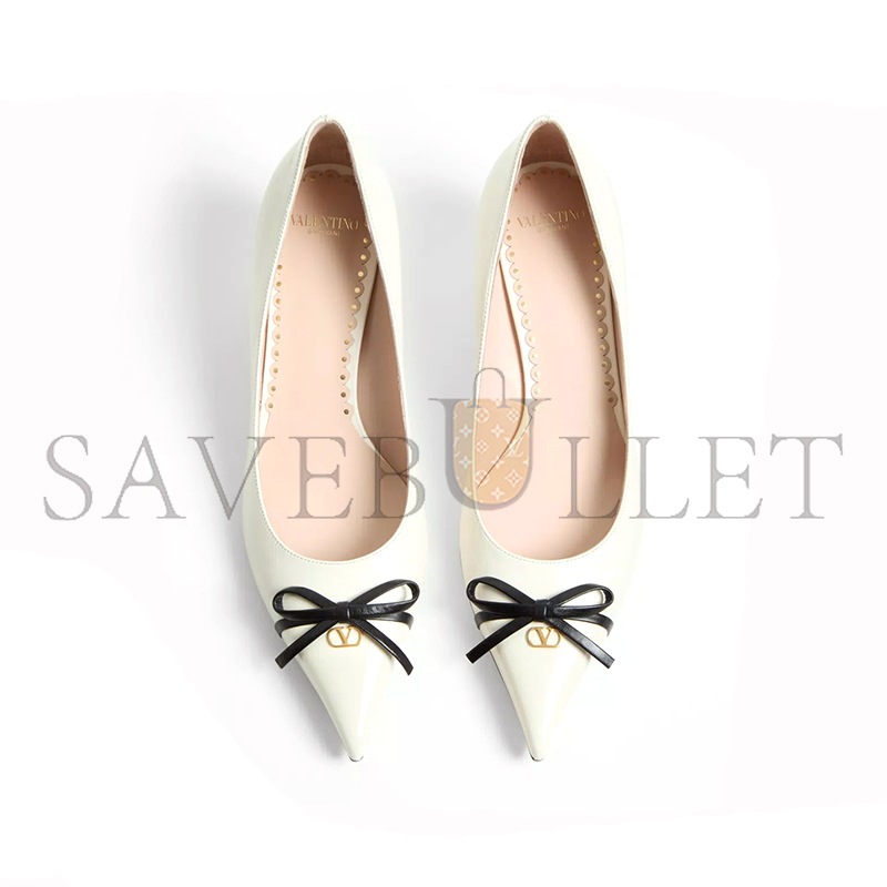 VALENTINO BEPOINTY PUMP IN PATENT LEATHER AND KIDSKIN 45MM 6W2S0LQ0DAL_A81