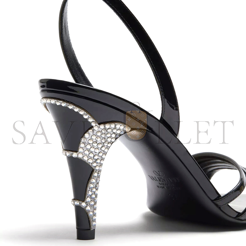 VALENTINO LADYCRUSH PATENT LEATHER SANDAL WITH CRYSTALS 85MM 6W2S0LD3SWK_R2D