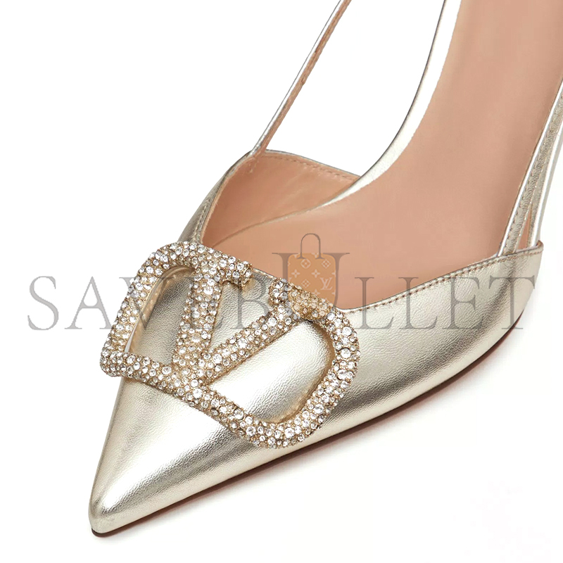 VALENTINO VLOGO GLOW LAMINATED NAPPA SLINGBACK PUMP 80MM 3.15IN 5W2S0R01PVY_P18