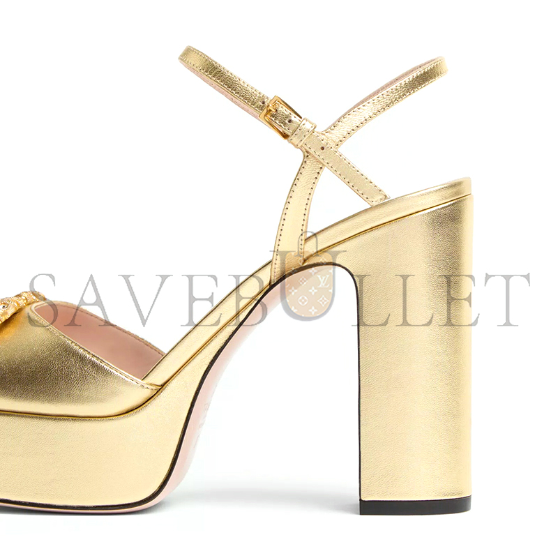 VALENTINO VLOGO SIGNATURE PLATFORM PUMP IN LAMINATED NAPPA 115MM 6W2S0LF8LUY_9MR