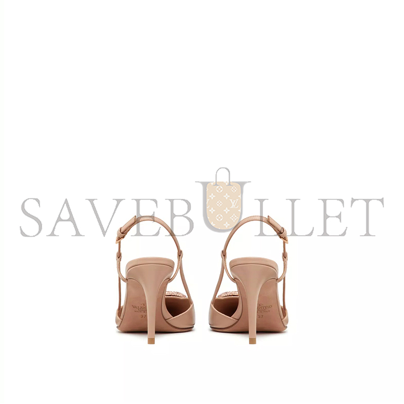 VALENTINO VLOGO SIGNATURE SLINGBACK PUMP IN CALFSKIN LEATHER 80MM 3W2S0R01EST_04W