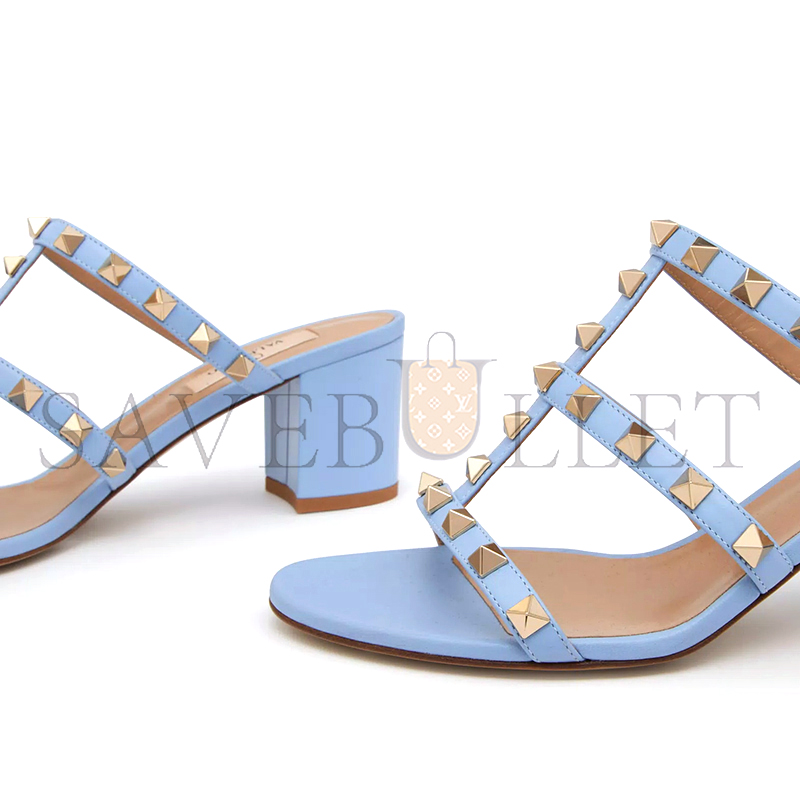 VALENTINO ROCKSTUD CALFSKIN LEATHER SLIDE SANDAL 60 MM 4W2S0C47VOD_ZQW