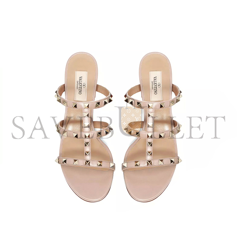 VALENTINO ROCKSTUD CALFSKIN LEATHER SLIDE SANDAL 60 MM 5W2S0C47VOD_P45