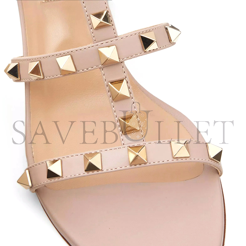 VALENTINO ROCKSTUD CALFSKIN LEATHER SLIDE SANDAL 60 MM 5W2S0C47VOD_P45
