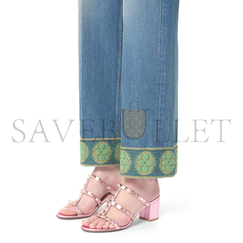 VALENTINO ROCKSTUD SLIDE SANDAL IN LAMINATED NAPPA 60MM 6W2S0C47QKH_GI1