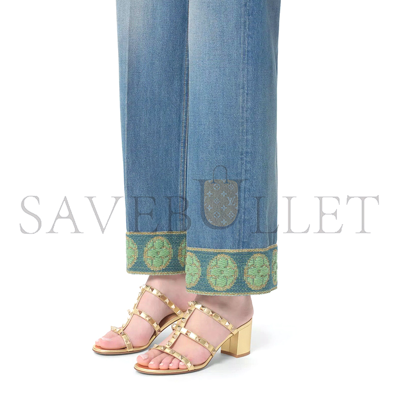 VALENTINO ROCKSTUD SLIDE SANDAL IN LAMINATED NAPPA 60MM 6W2S0C47QKH_I8M