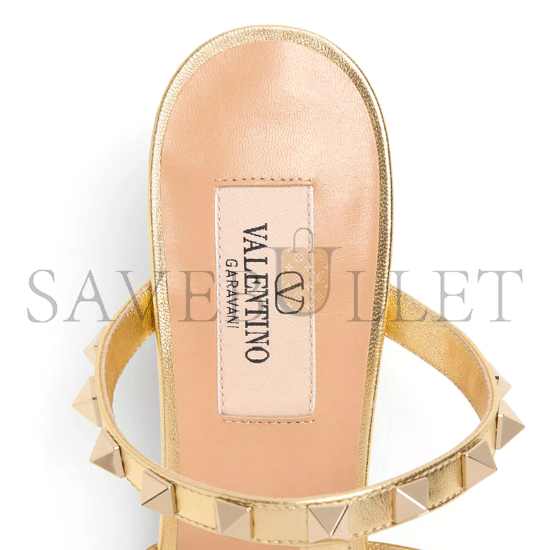 VALENTINO ROCKSTUD SLIDE SANDAL IN LAMINATED NAPPA 60MM 6W2S0C47QKH_I8M