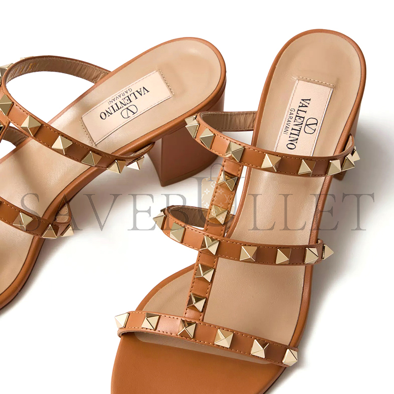 VALENTINO ROCKSTUD CALFSKIN LEATHER SLIDE SANDAL 60 MM 4W2S0C47VOD_KEL