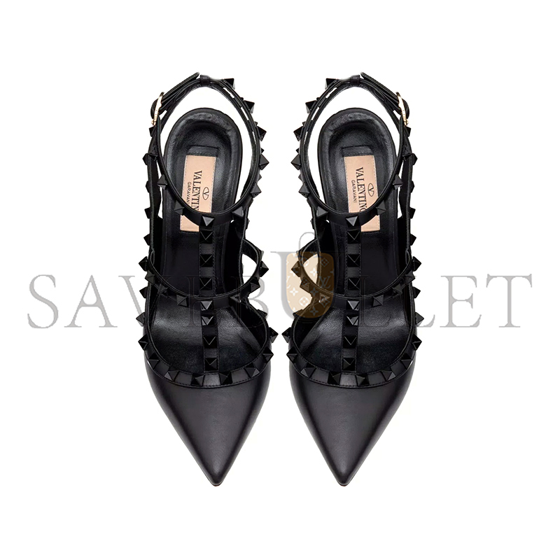 VALENTINO ROCKSTUD ANKLE STRAP PUMP WITH TONAL STUDS 100 MM 5W2S0393VB8_0NO