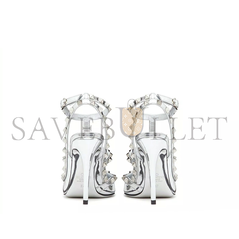 VALENTINO ROCKSTUD MIRROR-EFFECT PUMP WITH MATCHING STRAPS AND STUDS 100MM 3W2S0393WRP_S13