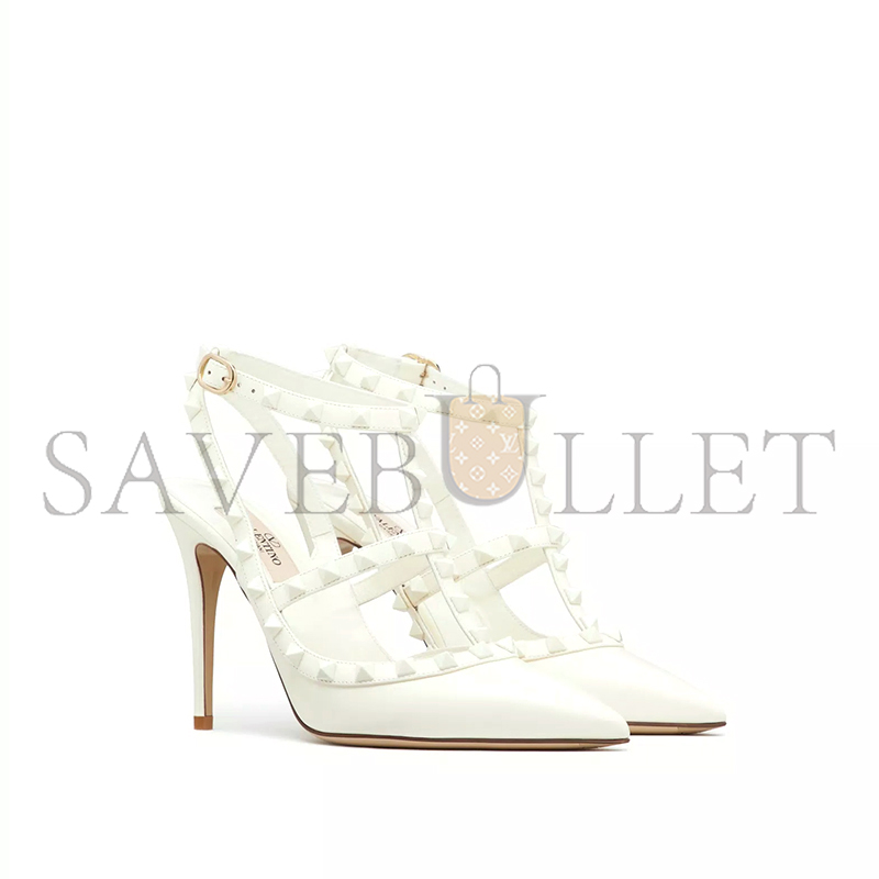 VALENTINO ROCKSTUD ANKLE STRAP PUMP WITH TONAL STUDS 100 MM 5W2S0393VB8_098