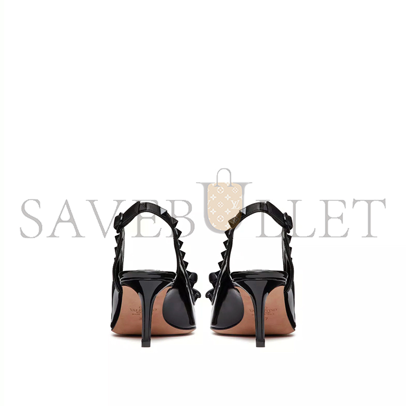 VALENTINO ROCKSTUD BOW SLINGBACK PUMP IN PATENT LEATHER WITH MATCHING STUDS 60MM 5W2S0IB8IXH_0NO