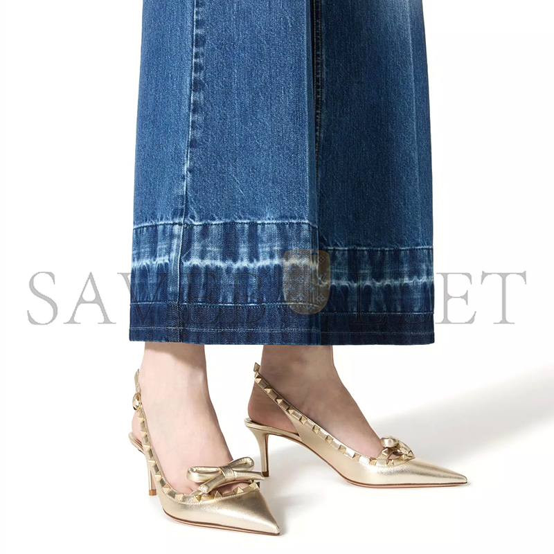 VALENTINO ROCKSTUD BOW SLINGBACK PUMPS IN LAMINATED NAPPA LEATHER AND 60MM TONE STUDS 5W2S0IB8VVP_R16
