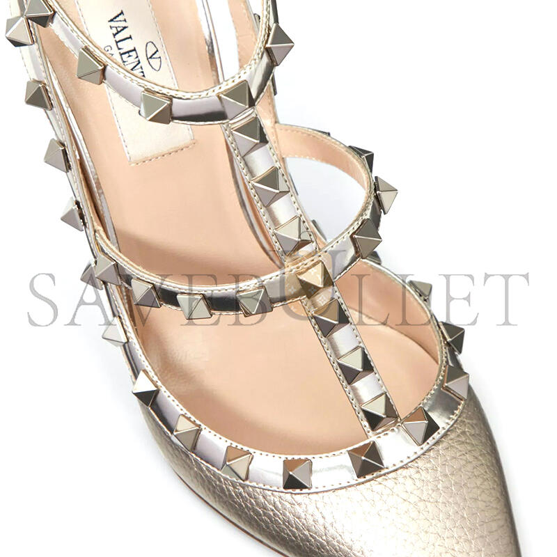 VALENTINO ROCKSTUD METALLIC ANKLE STRAP PUMP 100MM 5W2S0393NNF_S69