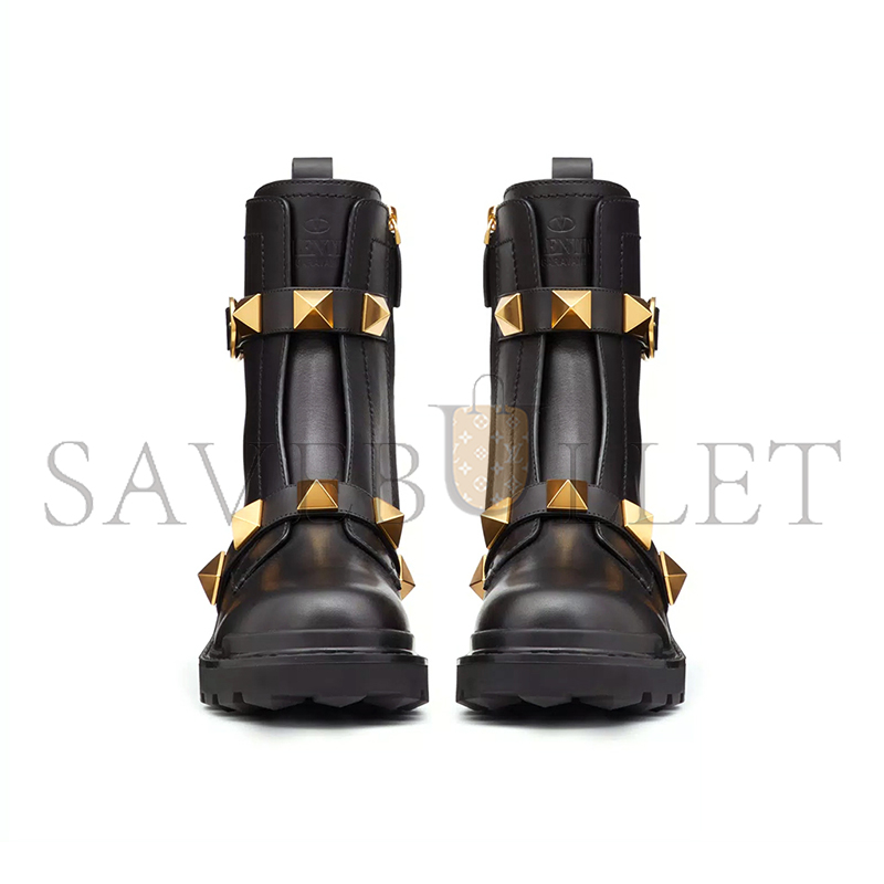 VALENTINO ROMAN STUD CALFSKIN COMBAT BOOT 40MM WW2S0CJ3NKD_0NO
