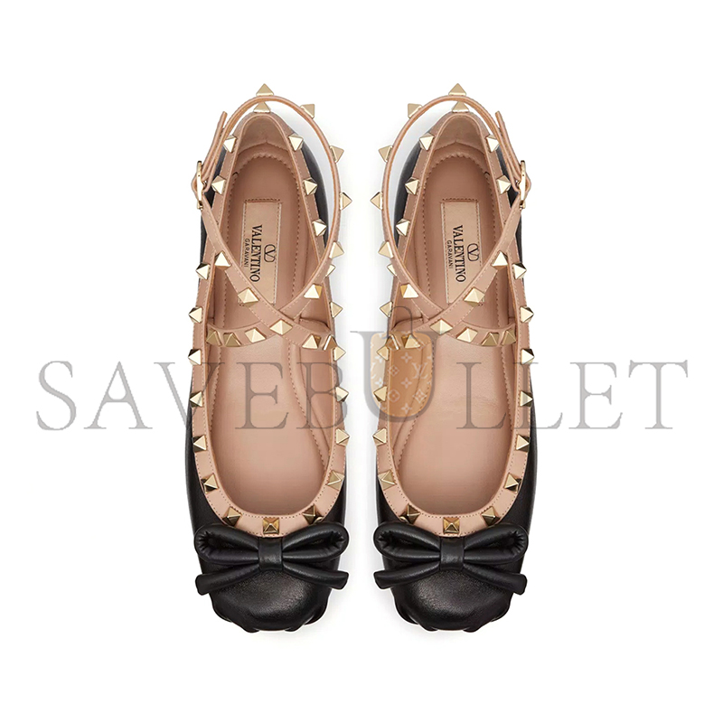VALENTINO ROCKSTUD BALLERINA IN NAPPA LEATHER 4W2S0HB6XGR_N71
