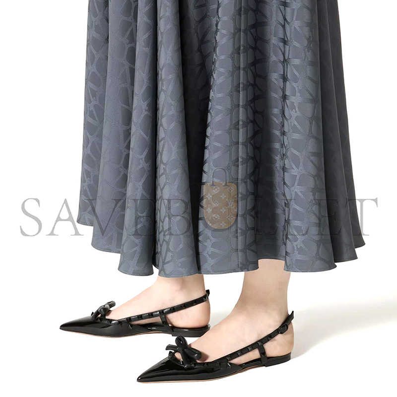 VALENTINO ROCKSTUD BOW SLINGBACK BALLERINA IN PATENT LEATHER WITH TONE-ON-TONE STUDS 5W2S0IQ2IXH_0NO