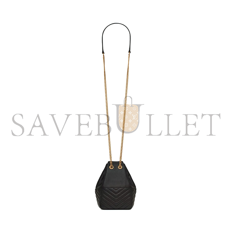 Y*L joe mini black quilted monogram bucket bag 7607451el071000 (19*13*13cm)