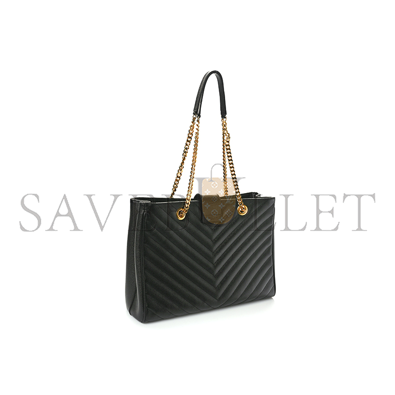 Y*L chevron leather classic monogram shopping tote 1560329 (33*22*15cm)