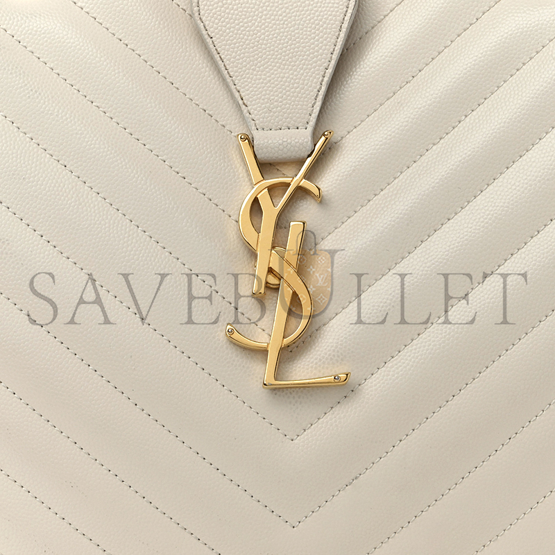 Y*L chevron leather classic monogram shopping tote white 1466144 (33*22*15cm)