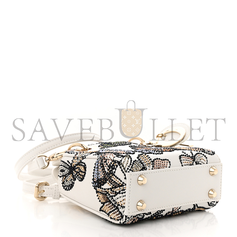 D*or toile de jouy mexico motif microbead embroidered micro mini lady D*or (12*10*5cm)