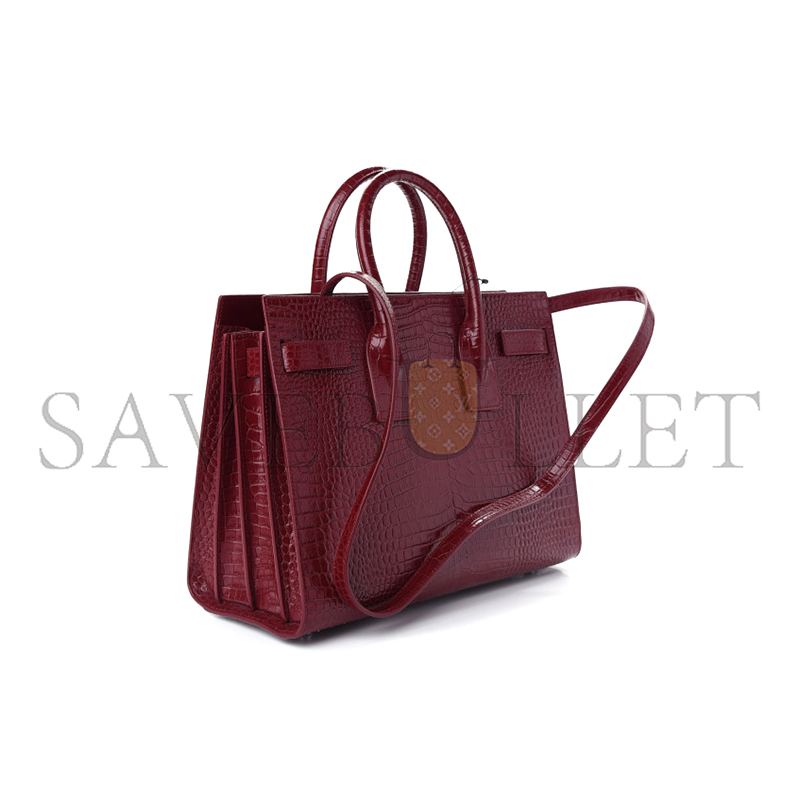 Y*L sac de jour embossed crocodile shiny leather red lacquer 898383 (26*20.5*12.5cm)