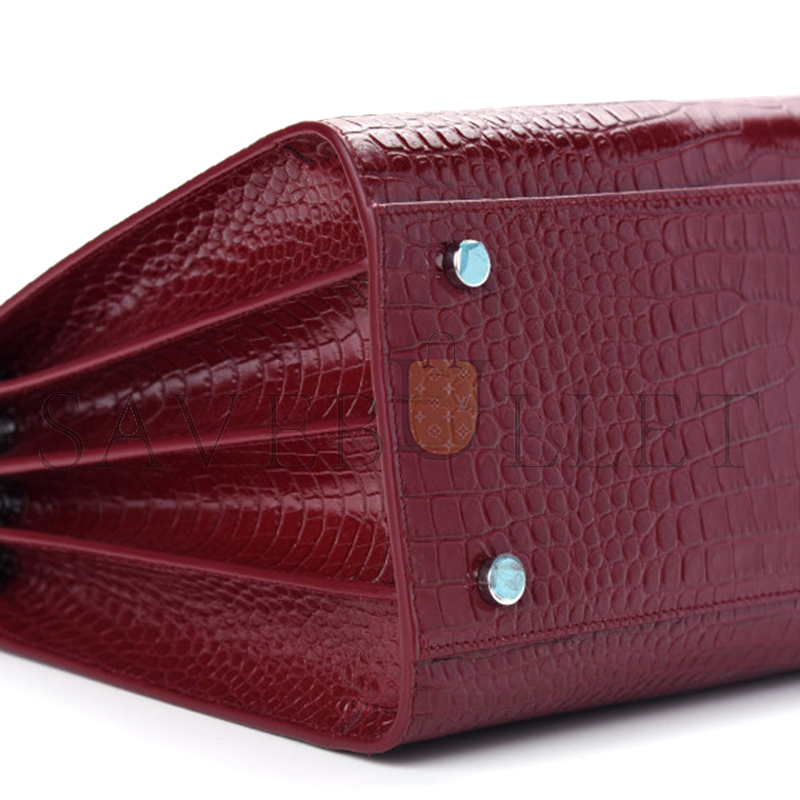 Y*L sac de jour embossed crocodile shiny leather red lacquer 898383 (26*20.5*12.5cm)