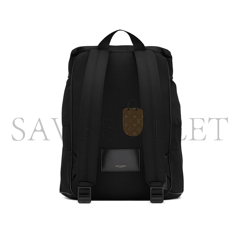 y*l sa**t lau*nt backpack in econyl® and vegetable-tanned leather 756285F**eo1000 (45*44*24cm)