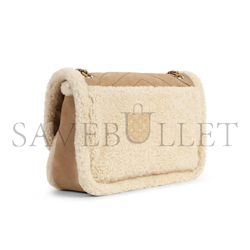 Y*L niki medium in shearling-trimmed nubuck 633187bto8w9276 (28*20*8.5cm)