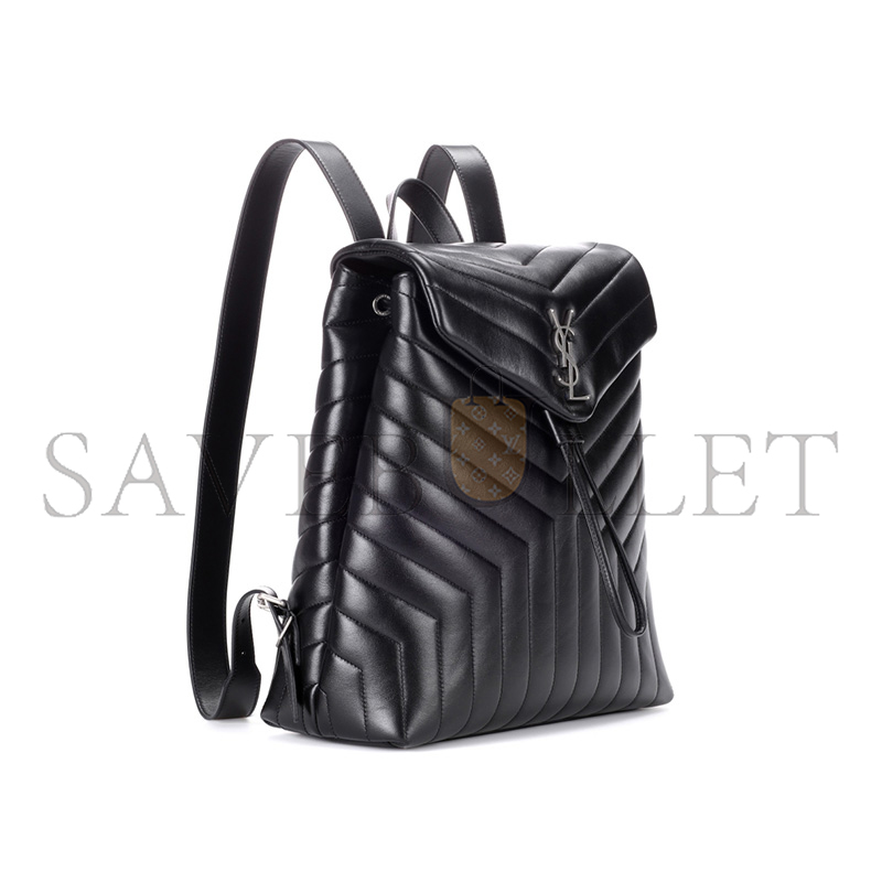 Y*L loulou medium backpack black in quilted leather 487219dv7261000 (33*26*13cm)