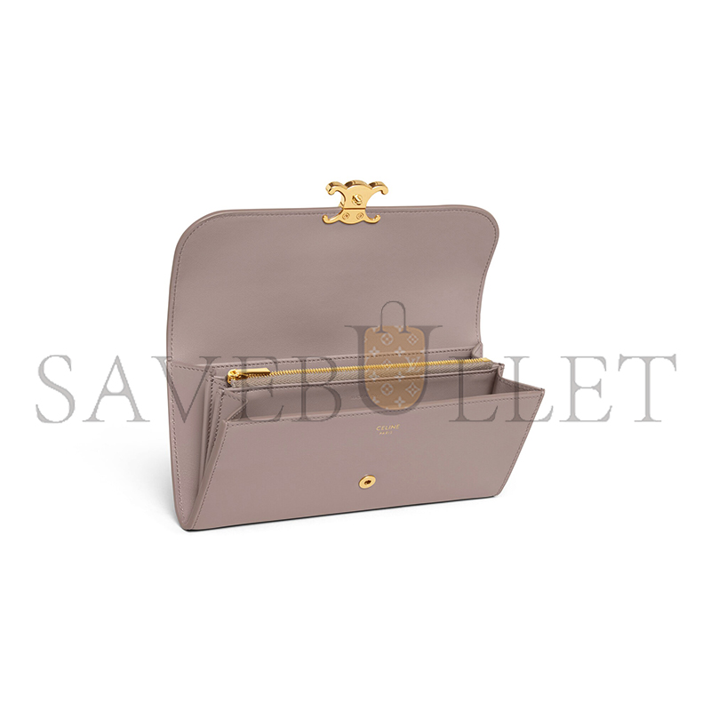Ce1i*e large wallet triomphe in shiny calfskin 10e313dpv.10bl (19*10*3cm)