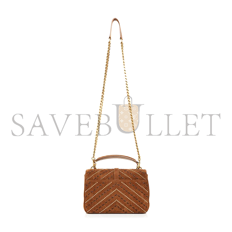 Y*L matelasse chevron studded medium college bag in suede 392737400526 (24*17*6cm)