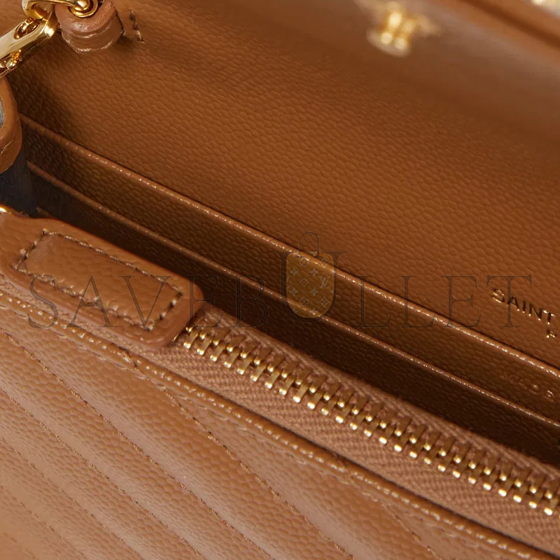 Y*L cassandre envelope chain wallet in grain de poudre embossed leather 393953589777 (19*12.5*3.5cm)