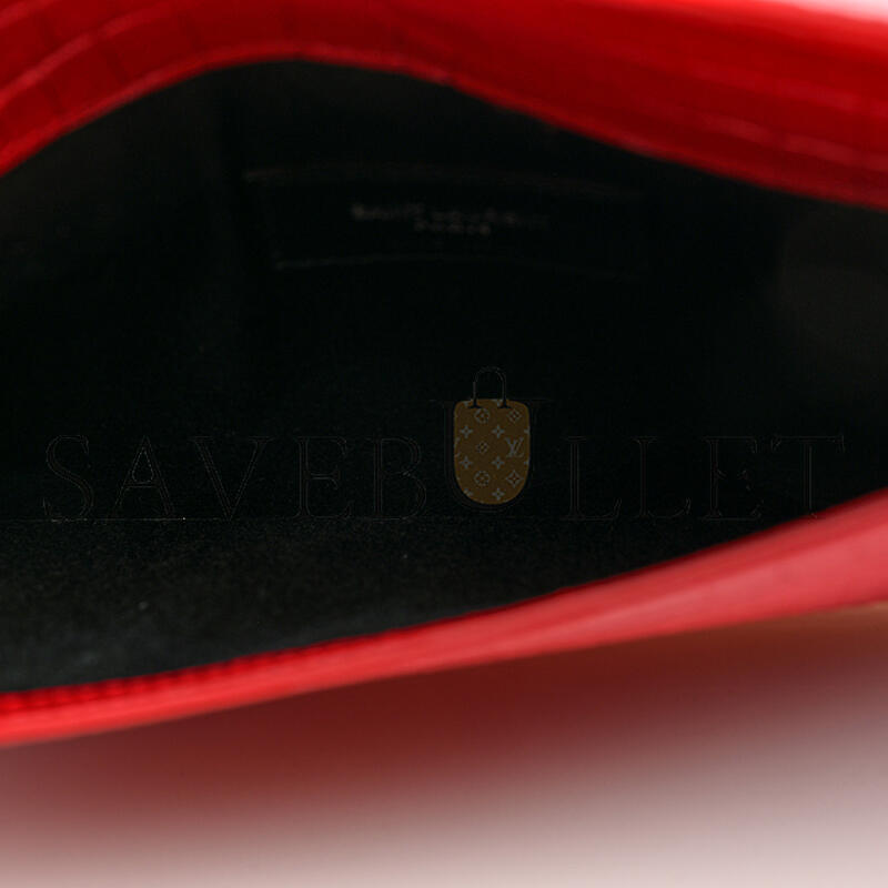 Y*L uptown pouch in crocodile-embossed shiny leather 5657391523720 (27*16*2cm)