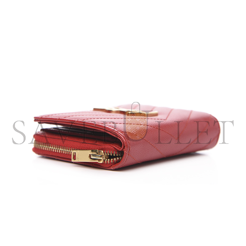 Y*L cassandre matelassÉ compact zip around wallet in grain de poudre leather 403723bow016422 (12*10*3cm)