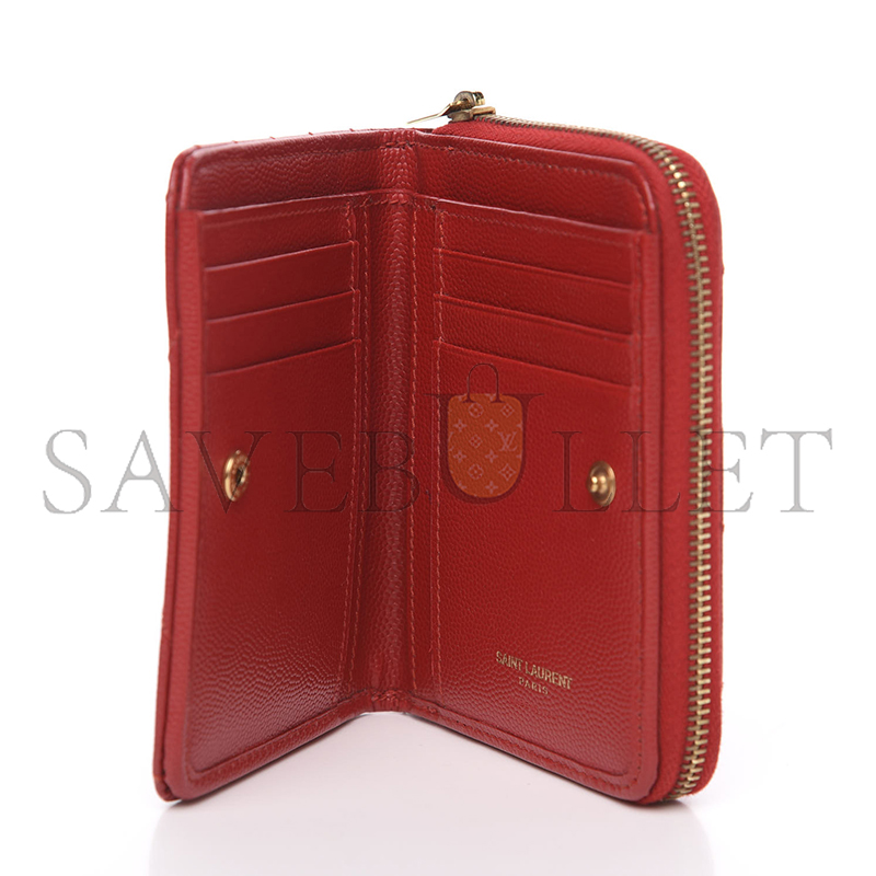 Y*L cassandre matelassÉ compact zip around wallet in grain de poudre leather 403723bow016422 (12*10*3cm)