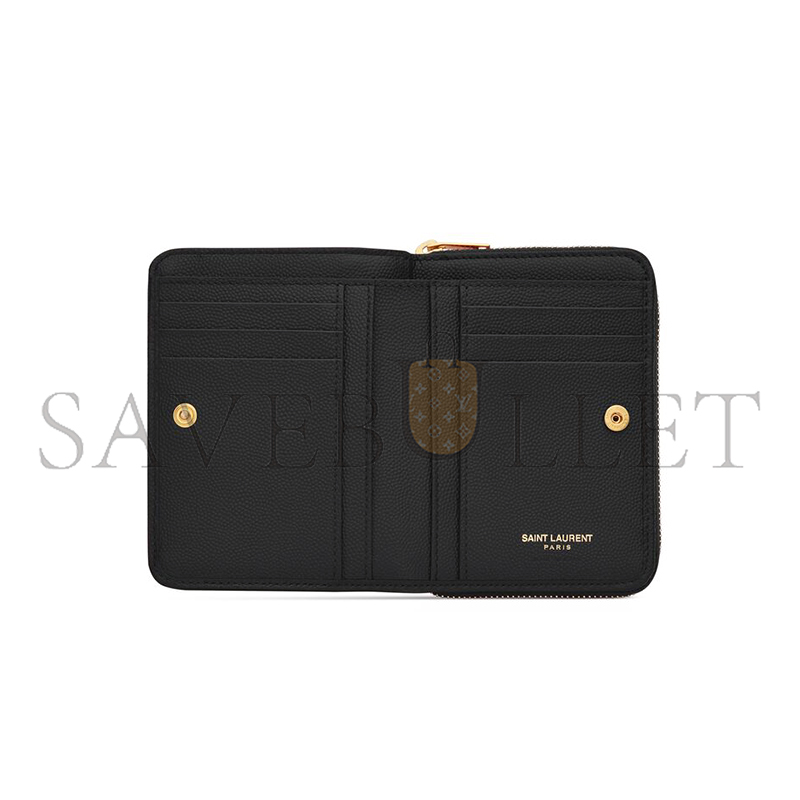 Y*L cassandre matelassÉ compact zip around wallet in grain de poudre leather 668288bow011000 (12*10*3cm)