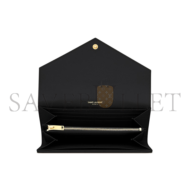 Y*L cassandre matelassÉ large flap wallet in grain de poudre leather 372264bow011000 (19*11*3cm)