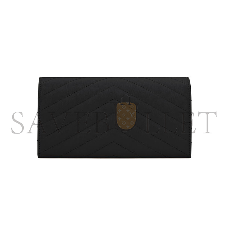 Y*L cassandre matelassÉ large flap wallet in grain de poudre leather 372264bow021000 (19*11*3cm)