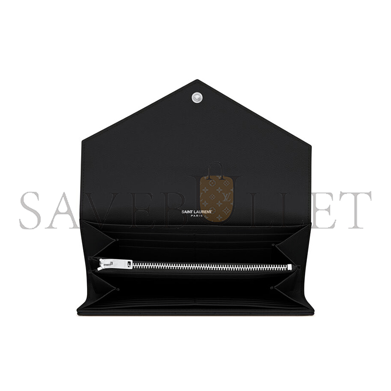 Y*L cassandre matelassÉ large flap wallet in grain de poudre leather 372264bow021000 (19*11*3cm)