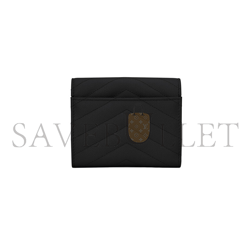 Y*L cassandre matelassÉ compact tri fold wallet in grain de poudre leather 403943bow011000 (12.5*10*2.5cm)