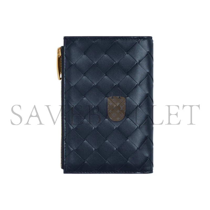 b0tt*ga Ven*ta medium intrecciato bi-fold zip wallet 667468vcpp28837 (14.5*9.3*2cm)