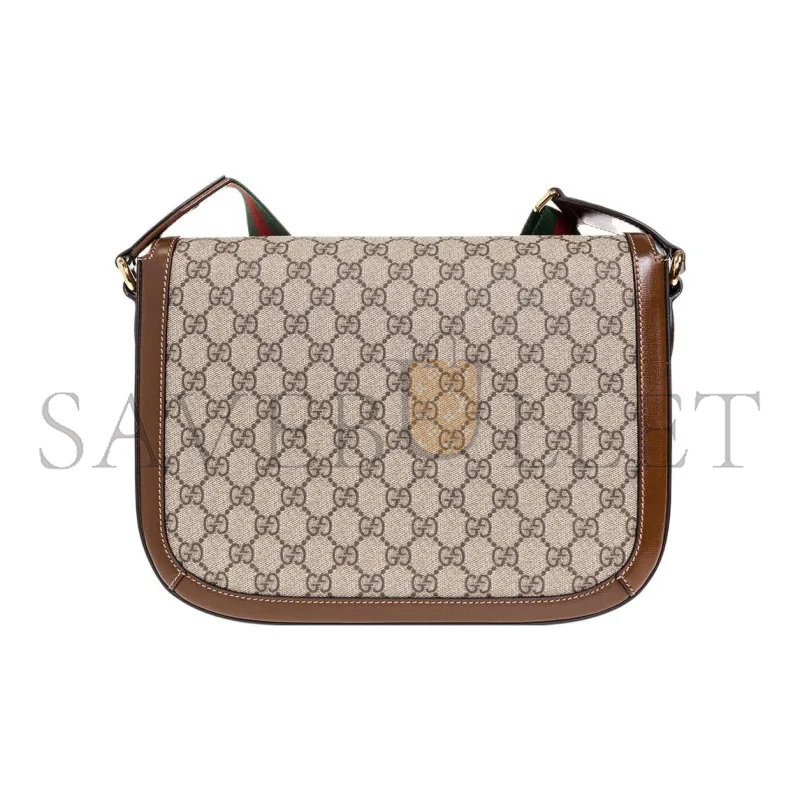G*u*i horsebit 1955 canvas with leather shoulder bag 700457 (30*21*7.5cm)