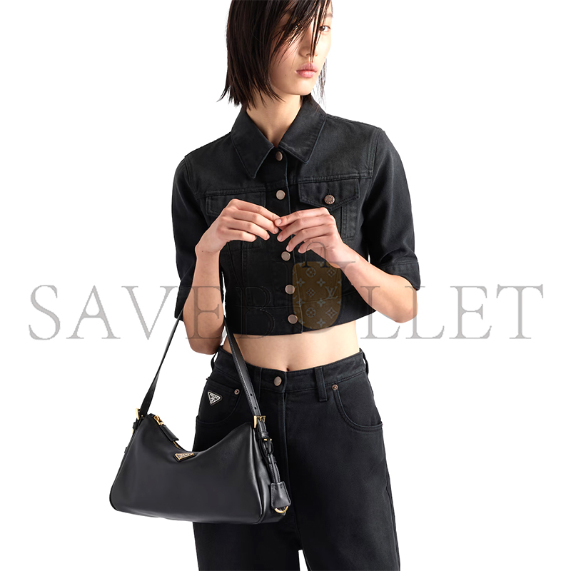 Pra*a aimÉe medium leather shoulder bag 1bc229 (31*18*10cm)