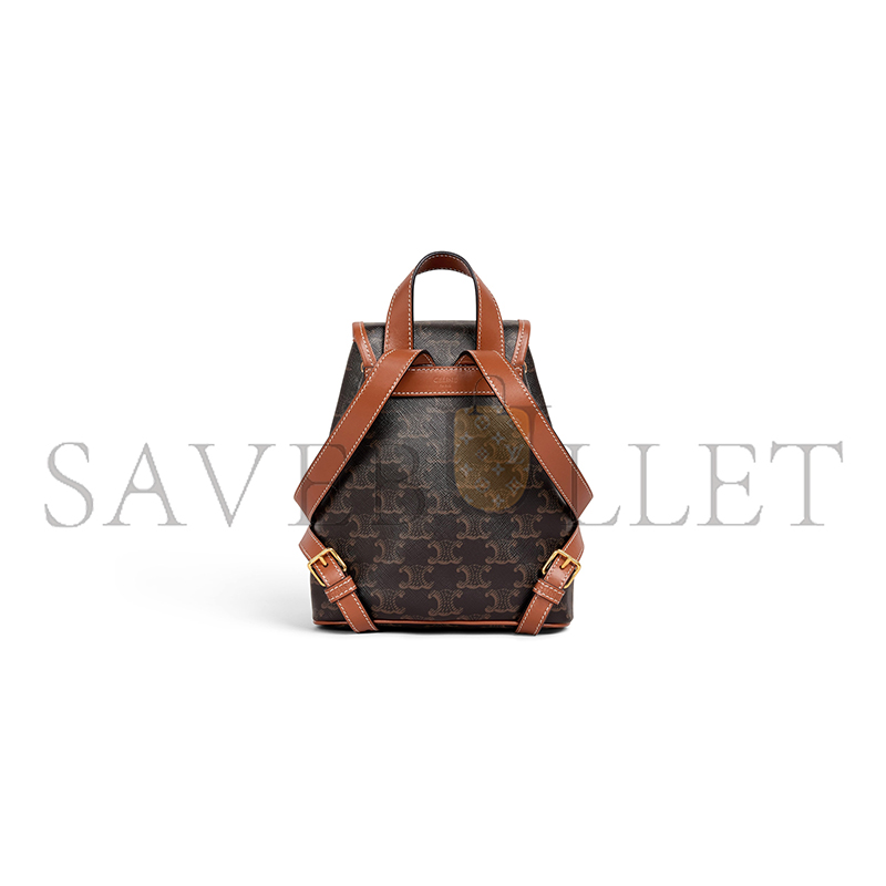 Ce**e mini backpack folco in triomphe canvas and calfskin 197662cas.04lu (20*17*10cm)